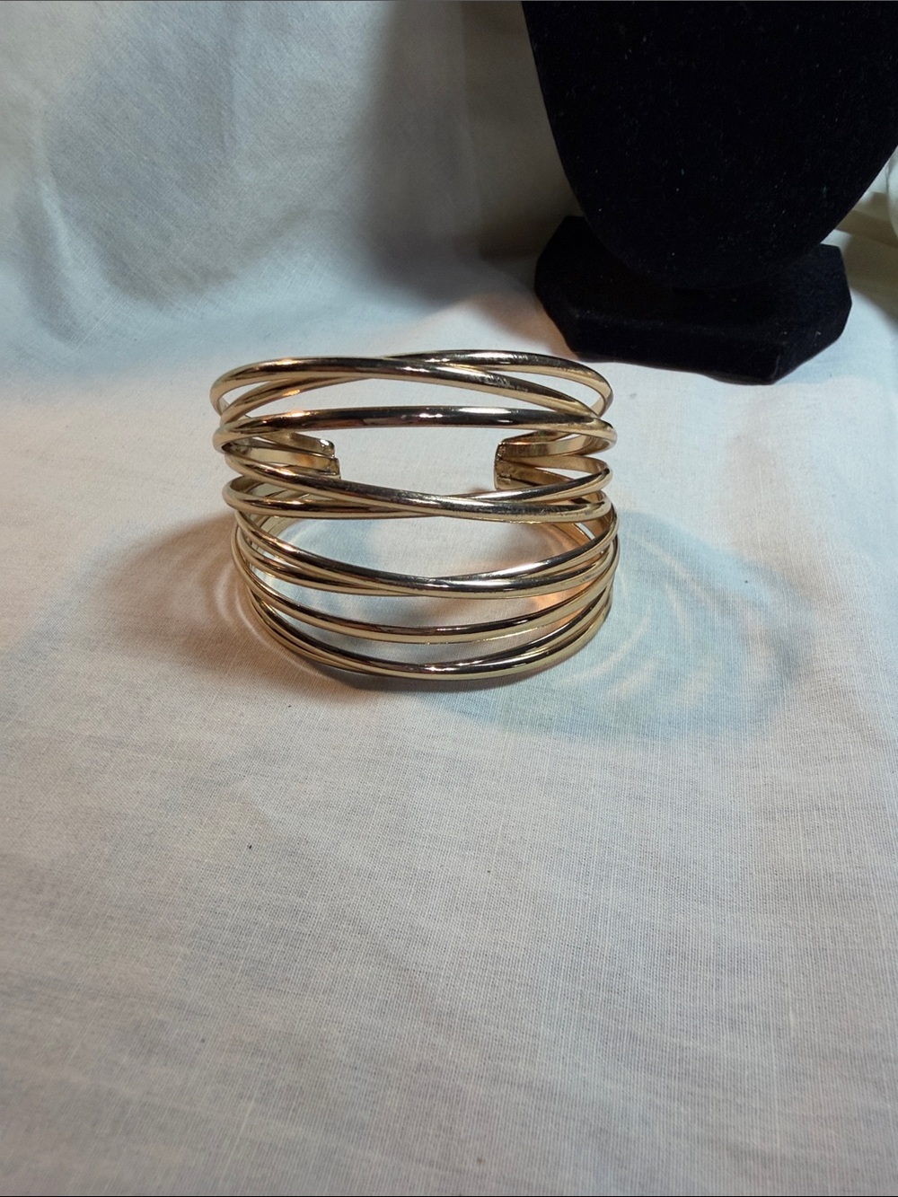 Gold-Tone Multi-Band Open Cuff Bracelet